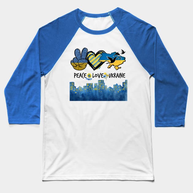 Peace for ukrainian cities Baseball T-Shirt by tashashimaa